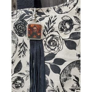 Handmade Halloween horror Leather Fringe purse bag charm keychain spooky vibes